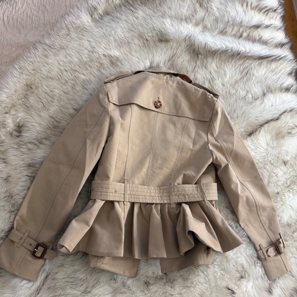 Burberry Trench Coat Cropped Woman Small - Picture 3 of 5